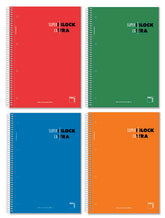 Bloc Espiral Estándar Liso 120H 90g | Pacsa | Cartón | Formato Estándar | Pack 4 Unidades